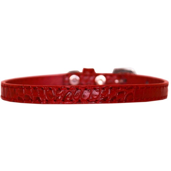 Mirage Pet Products Omaha Plain Croc Dog CollarRed Size 12 720-01 RDC12